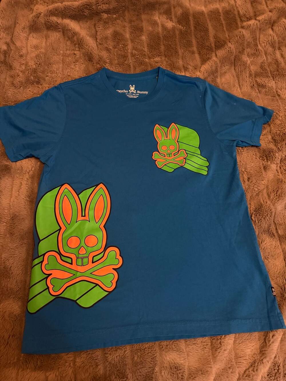 Psycho Bunny Graphic Pima Cotton T-Shirt Blue Size 5